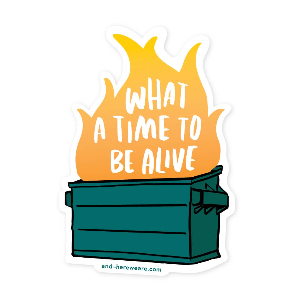 Dumpster Fire Vinyl Sticker - Made in USA - Current Events - Politics