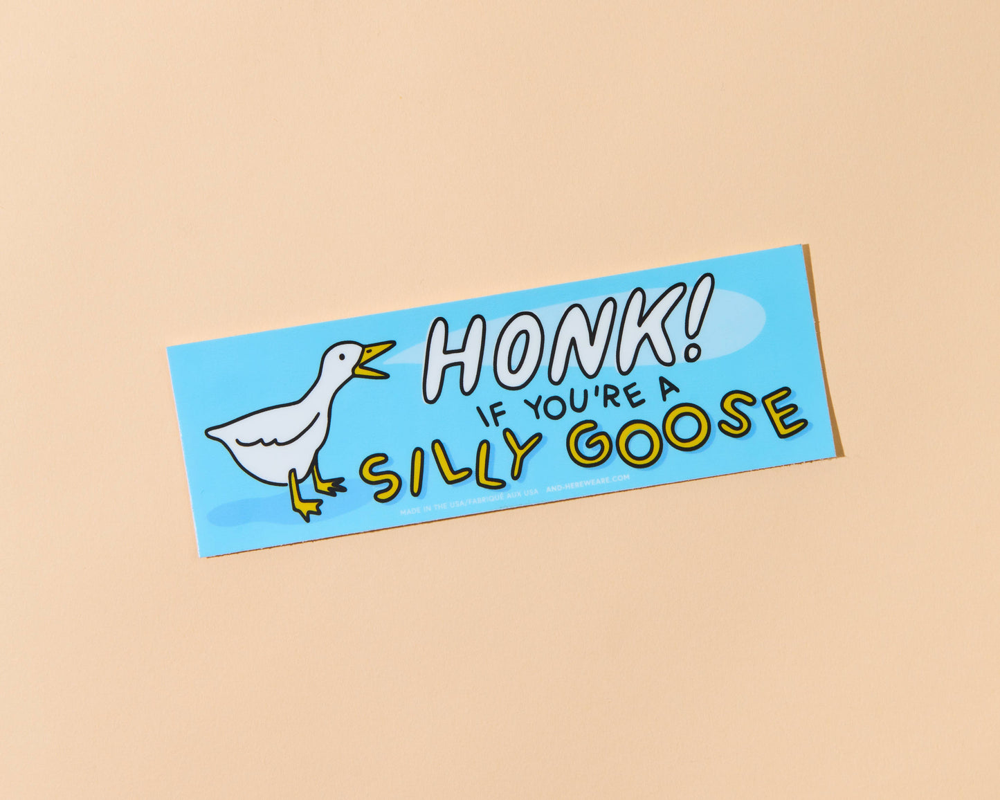 Honk If You’re Silly Goose Vinyl Bumper Sticker - Made in USA - Animals - Novelty - Meme