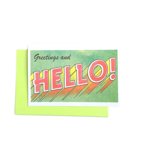 Greetings and Hello! - Risograph Card: Single Card