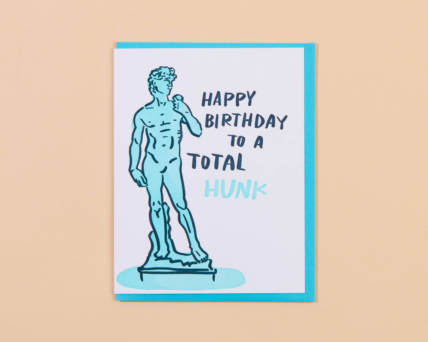 Birthday Hunk (David) Letterpress Greeting Card - Guys- Made in USA