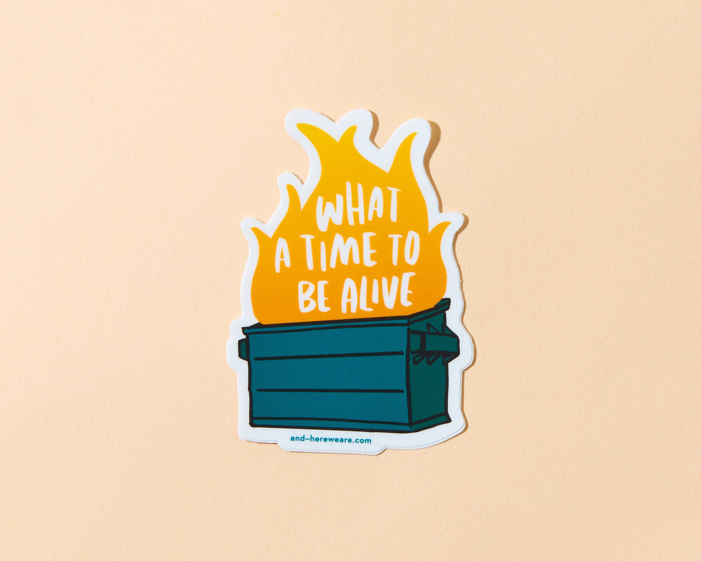 Dumpster Fire Vinyl Sticker - Made in USA - Current Events - Politics