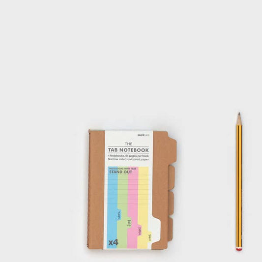 Set of Four Tab Kraft Notebooks (A6 size)