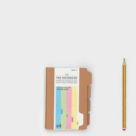 Set of Four Tab Kraft Notebooks (A6 size)