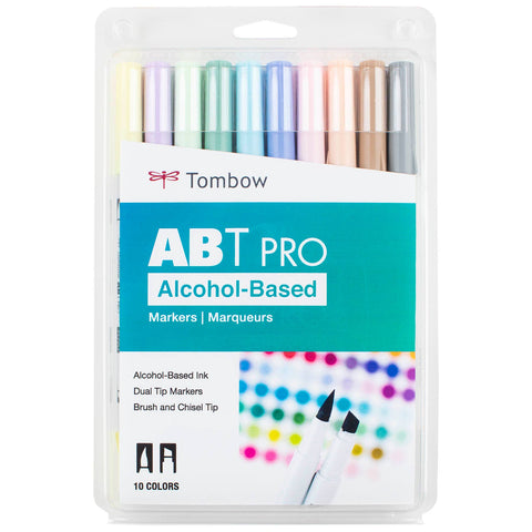ABT PRO Alcohol-Based Art Markers, Pastel Palette, 10-Pack