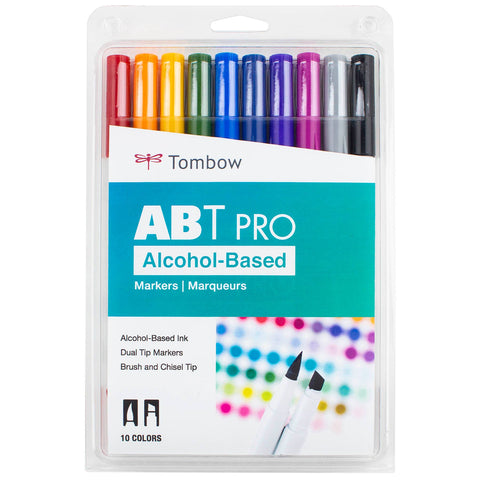 ABT PRO Alcohol-Based Art Markers, Bold Palette, 10-Pack