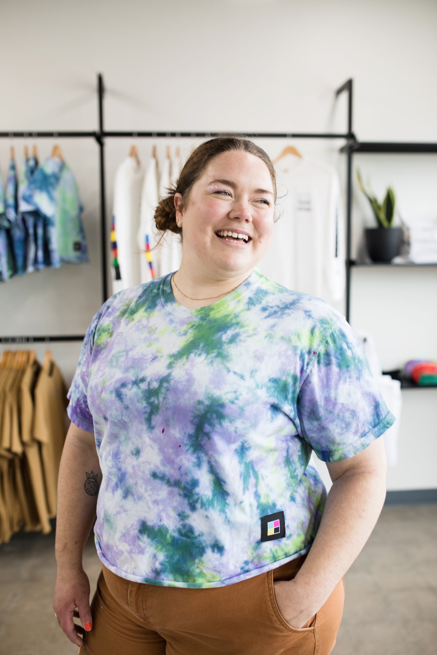 PRINT PARTY x Flash Flood short sleeve crop